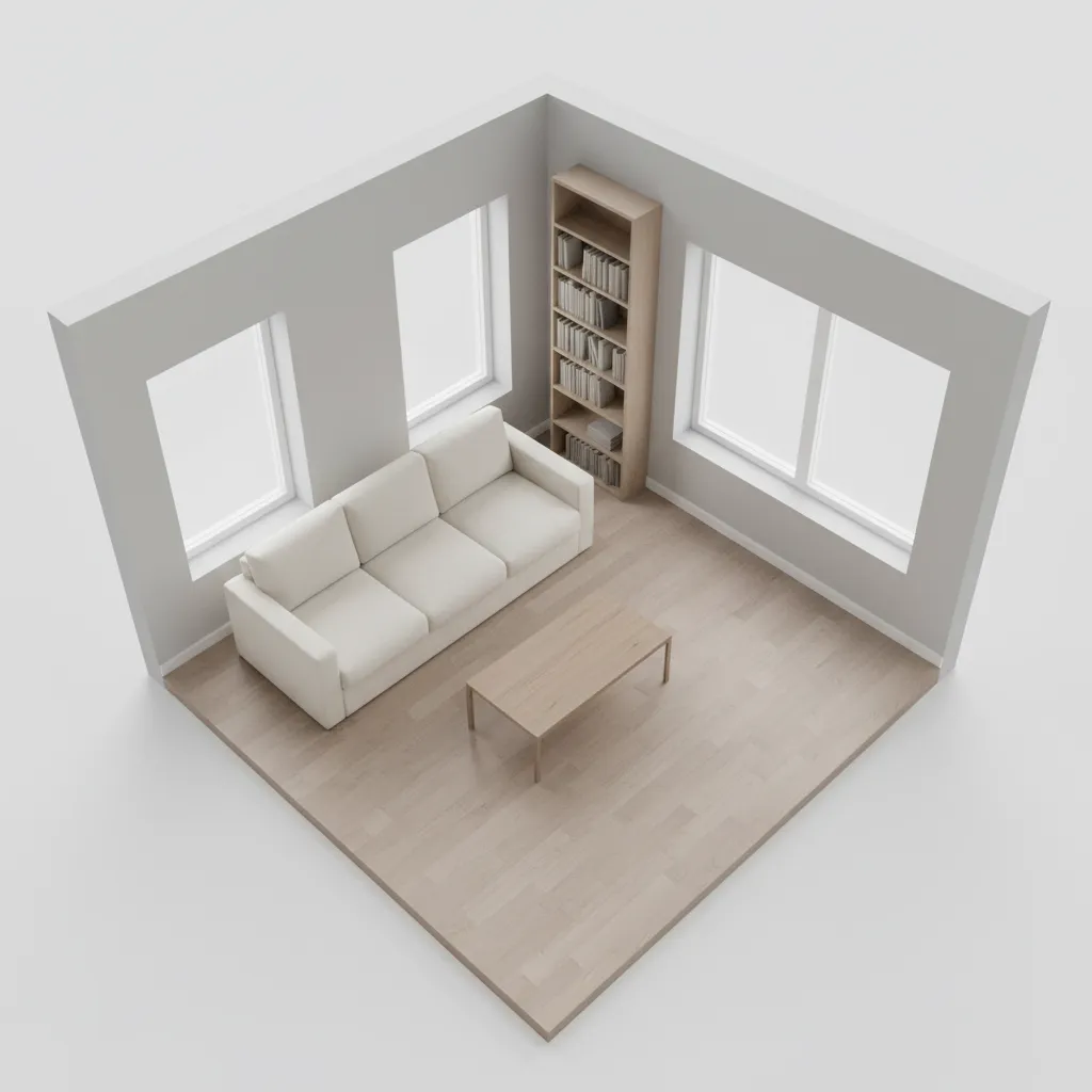 Basic Sweet Home 3D interior layout before advanced rendering