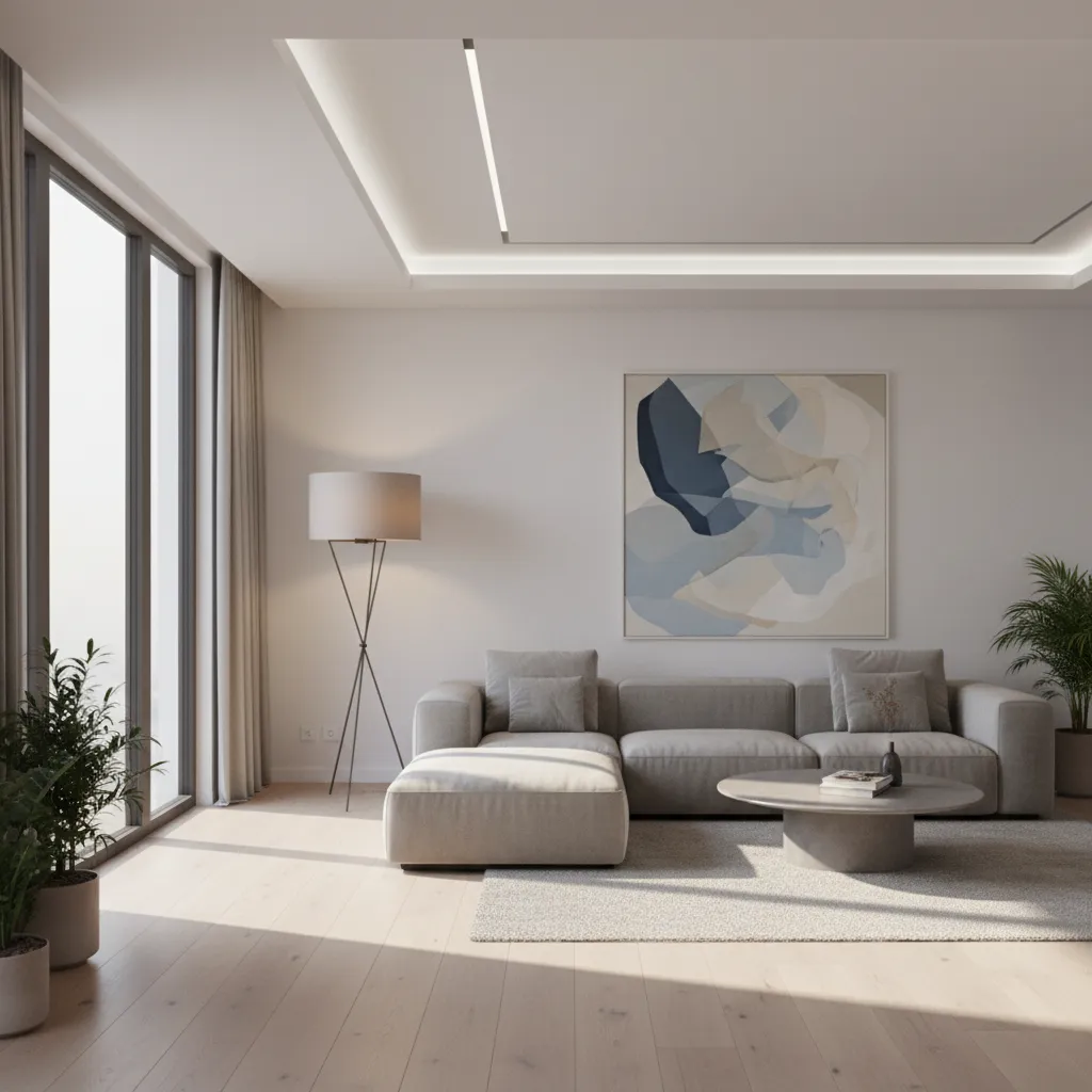 Interior lighting setup comparison for realistic rendering