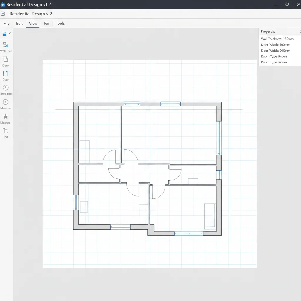 Precision architectural layout editor resembling Swing Graphics2D floor plan tool