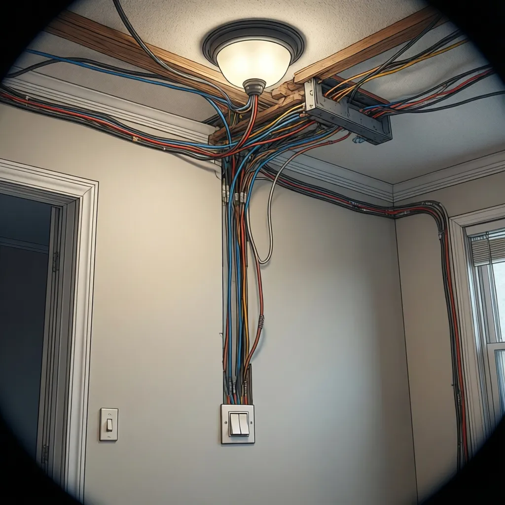Simple visual explanation of old switch loop wiring between light and switch