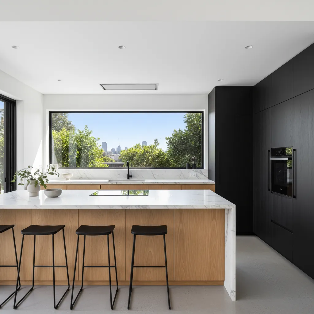 Cocina moderna diseñada en un proyecto residencial en Sydney