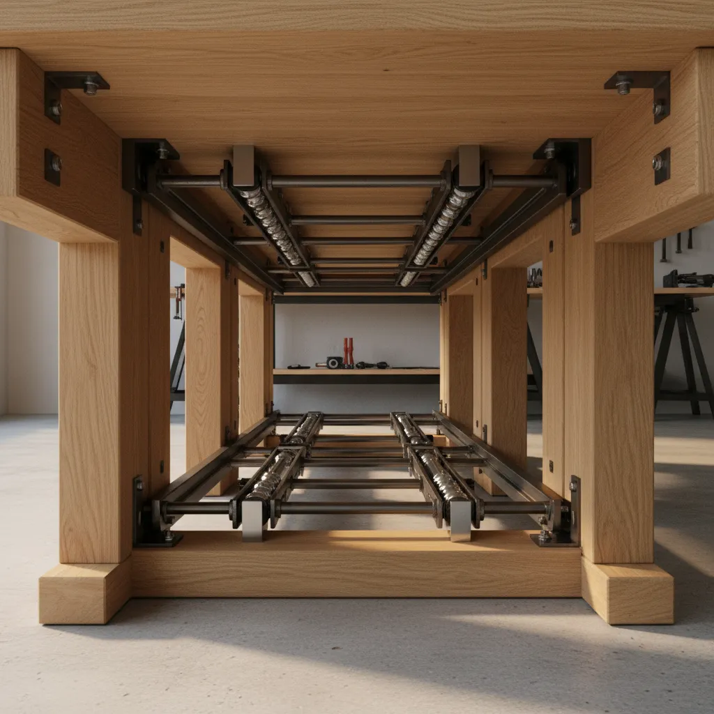metal sliding rail mechanism under expandable dining table