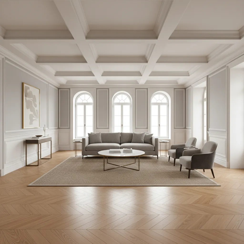 tall skirting board installed in room with high ceiling
