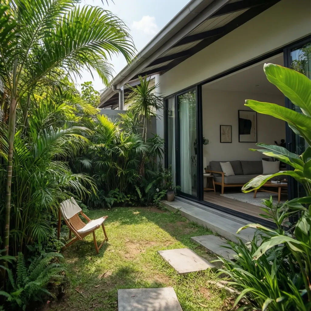 Taman belakang kecil pada rumah type 72