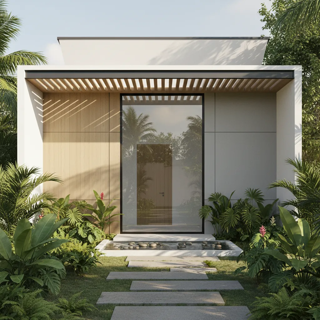 Tampak depan rumah type 45 bergaya minimalis