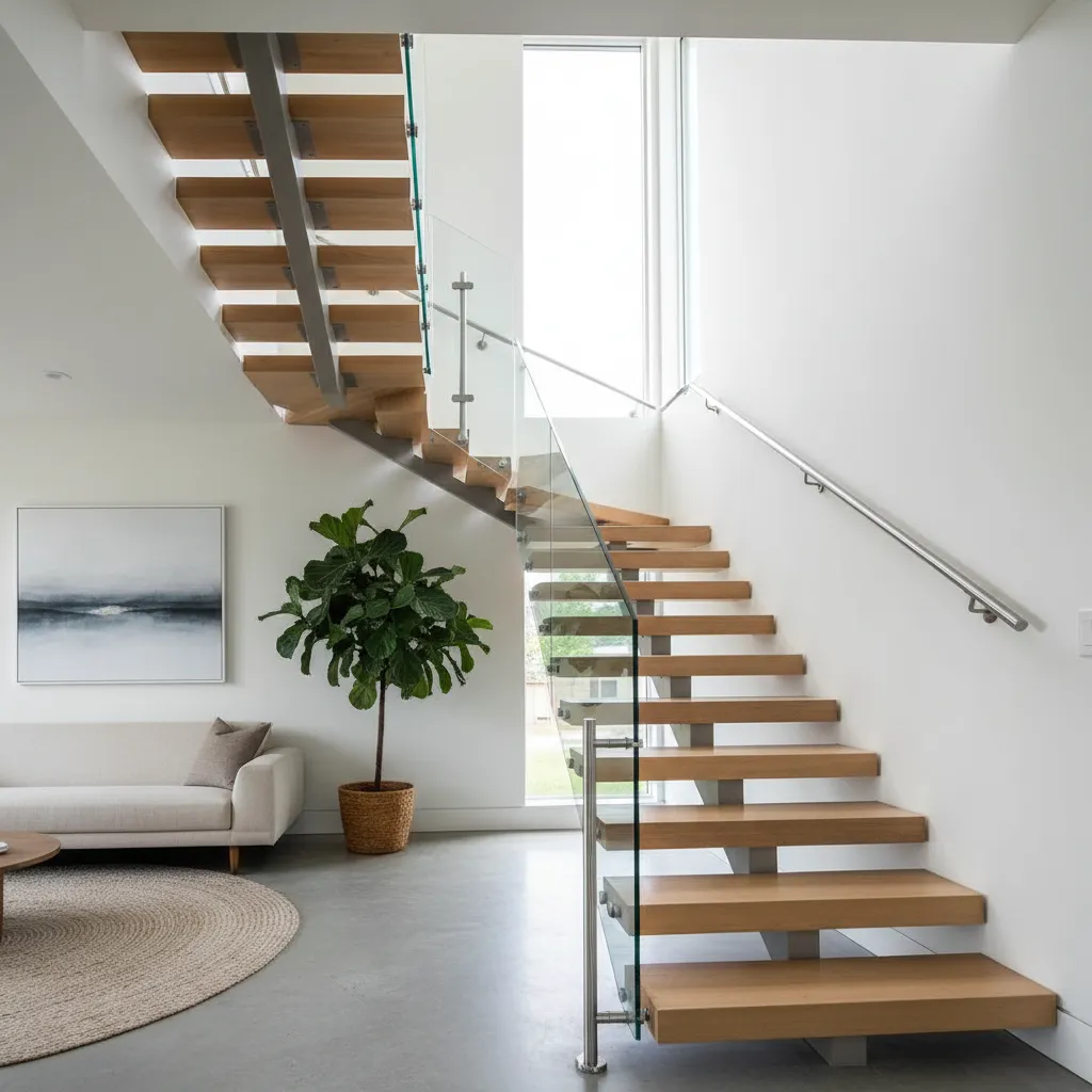 Desain tangga rumah dua lantai yang modern