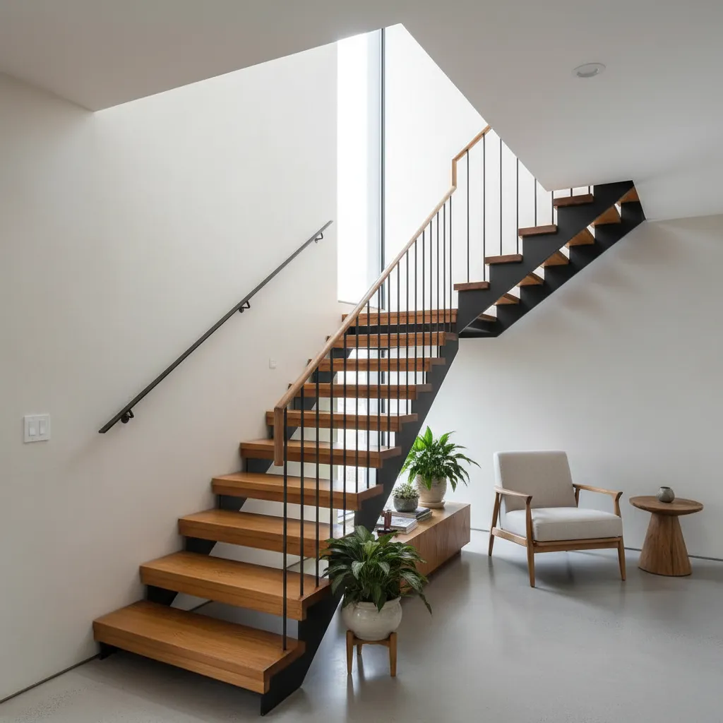 Desain tangga rumah dua lantai minimalis