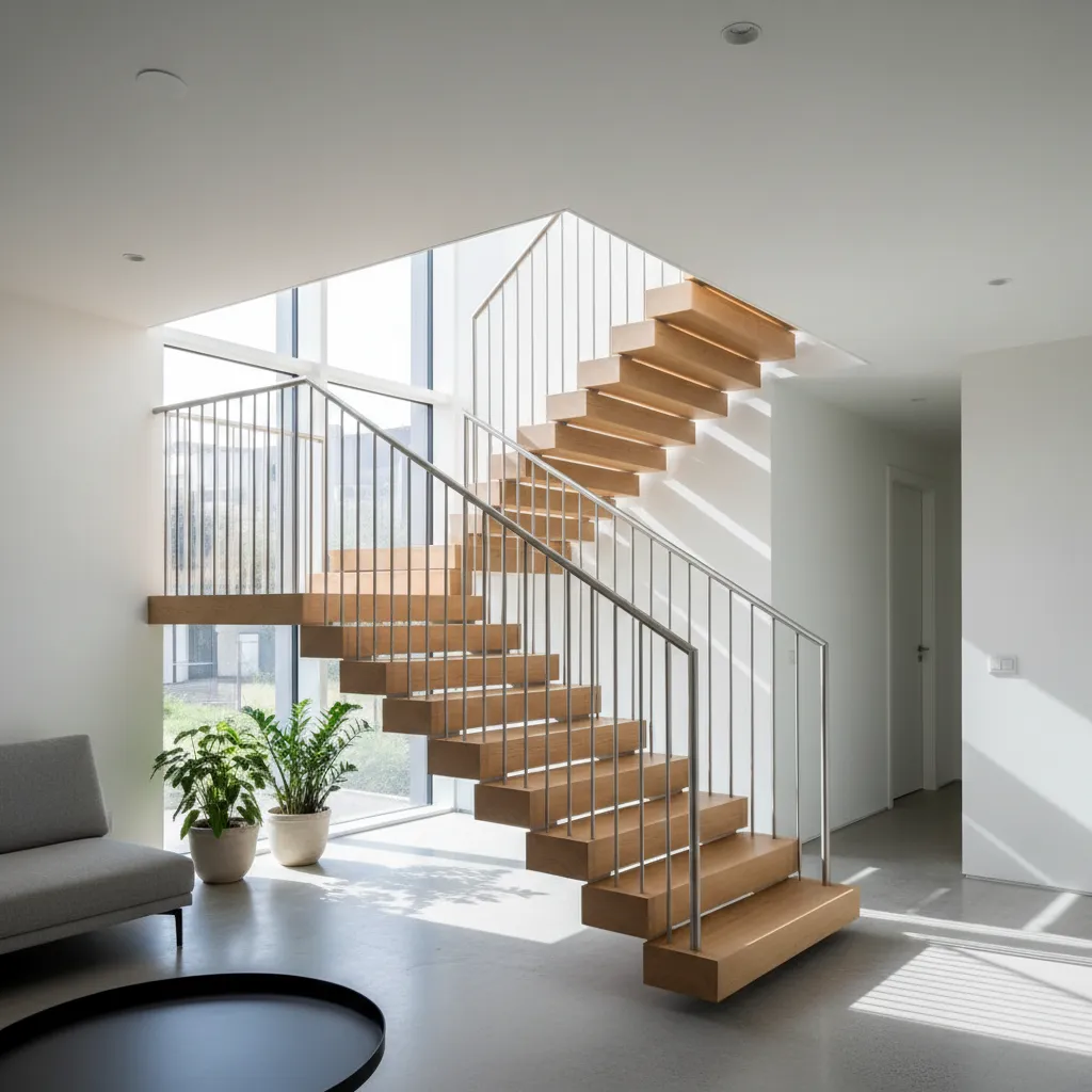 Desain tangga rumah minimalis di rumah dua lantai