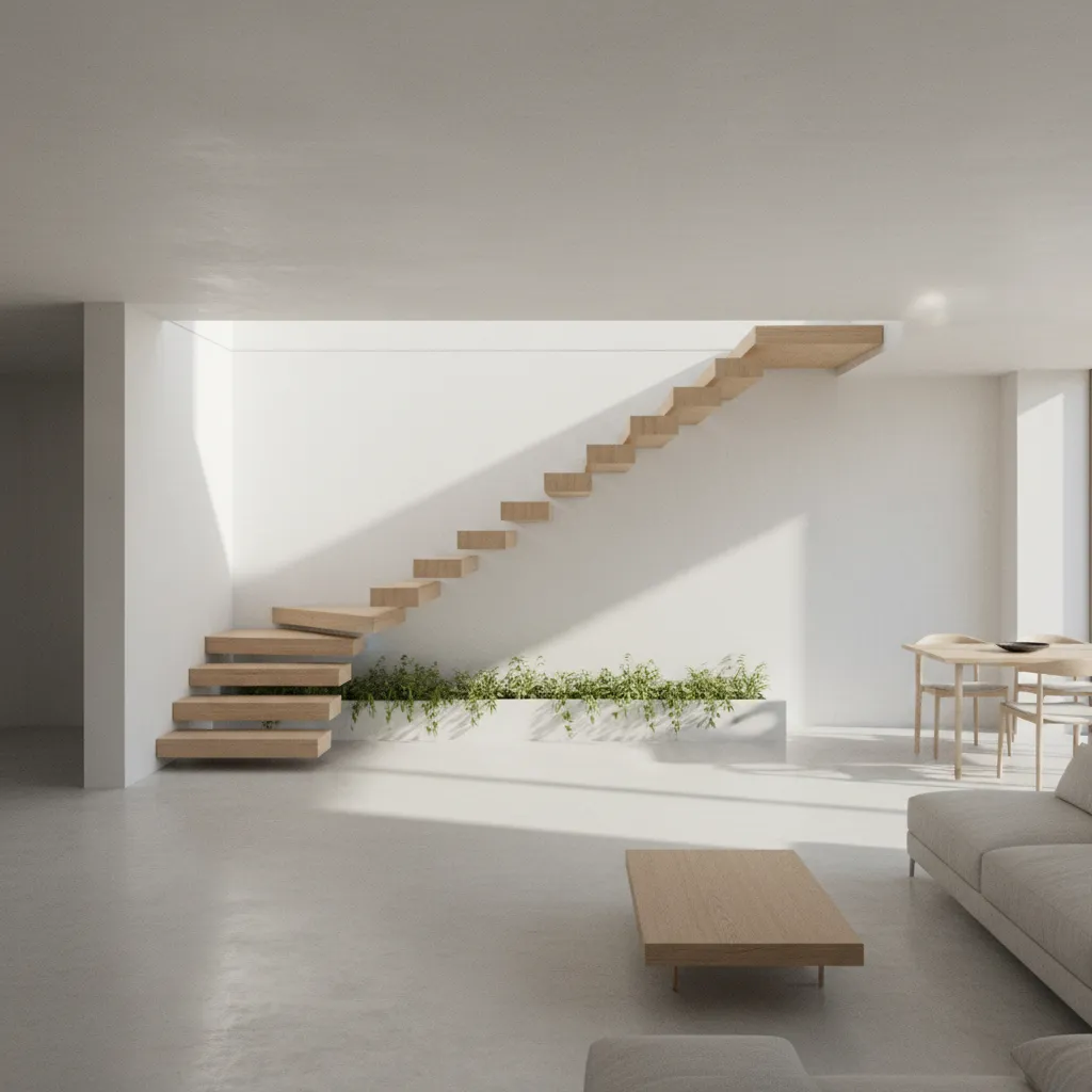 Posisi tangga dalam denah rumah minimalis dua lantai