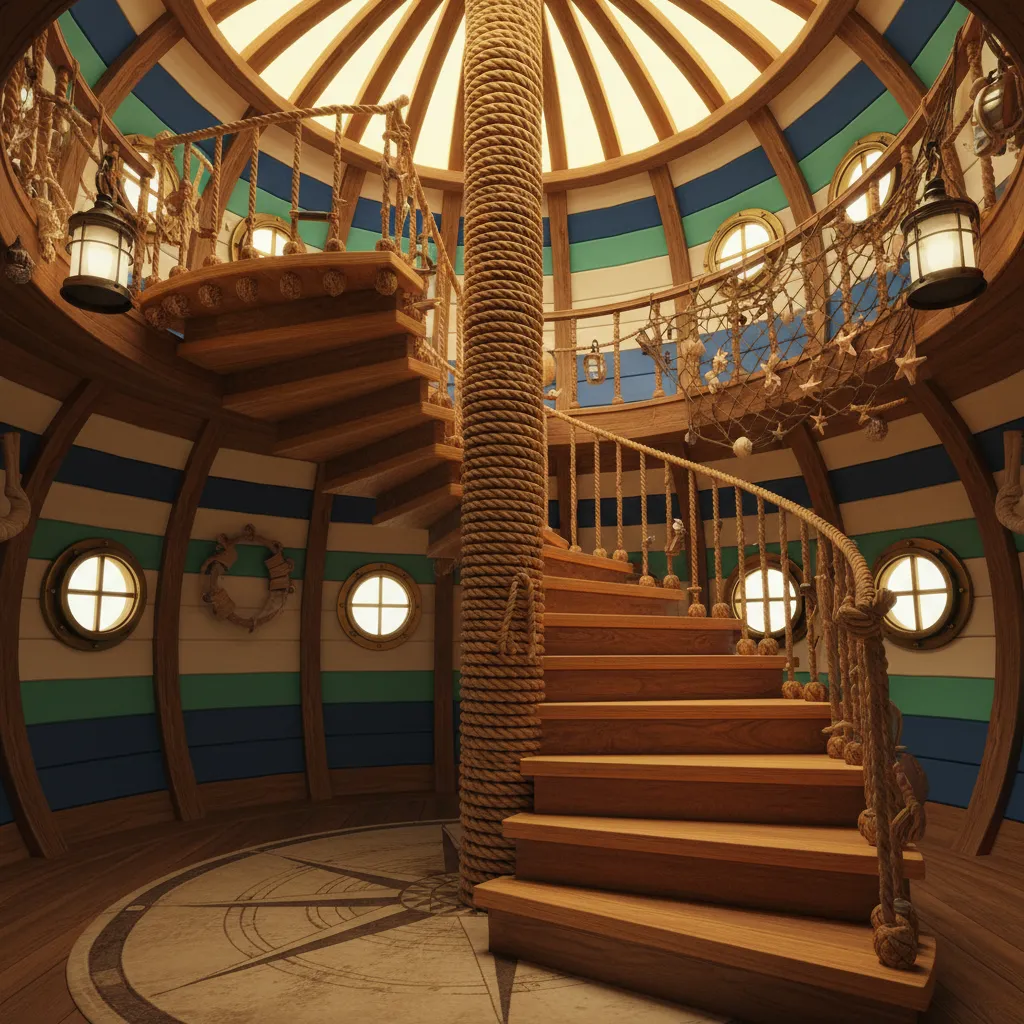Tangga spiral di dalam rumah Spongebob