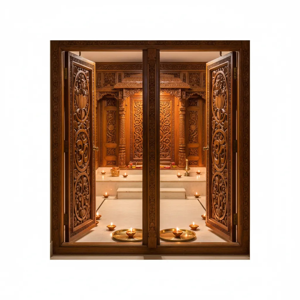 5 Teak Wood Pooja Door Designs I Love
