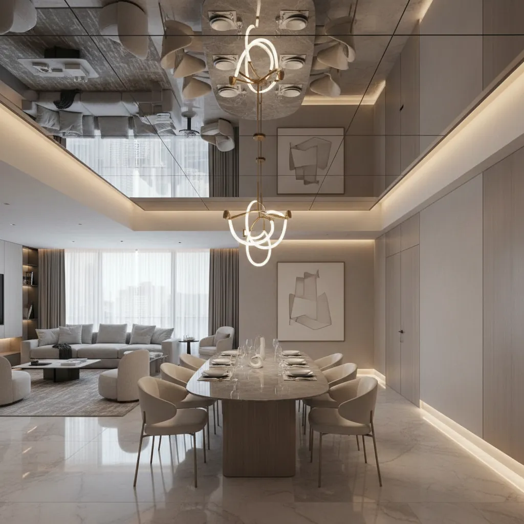 Techos espejo en diseño de interiores: cuándo usarlos