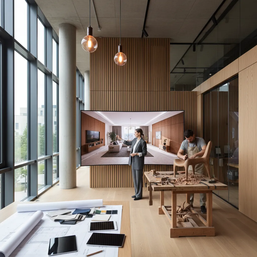 Tecnología y artesanía avanzada en diseño de interior