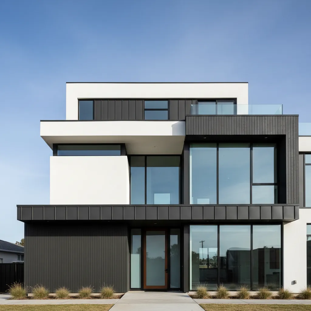 Casa contemporánea con diseño de fachada minimalista