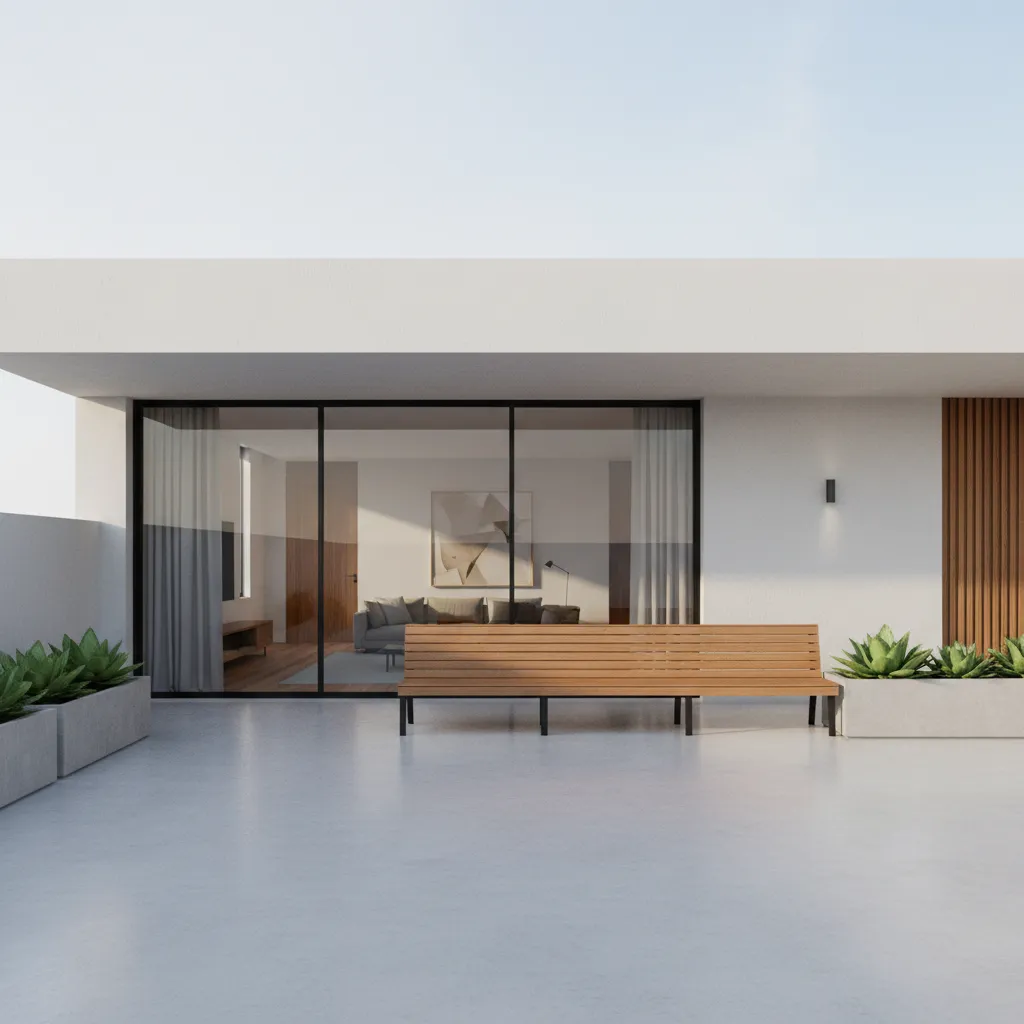 Teras rumah minimalis modern dengan desain bersih