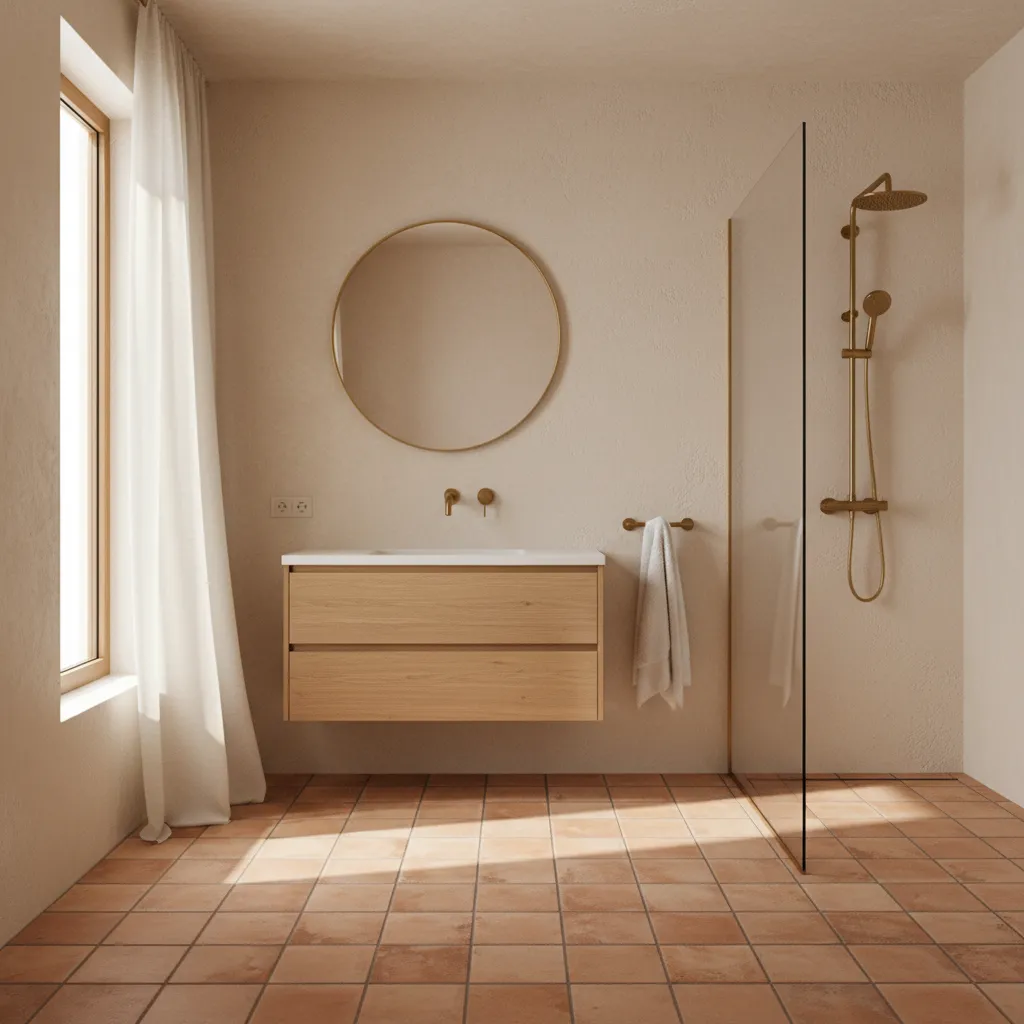 Terracotta Bathroom Tiles Ideas That Elevate Small Spaces