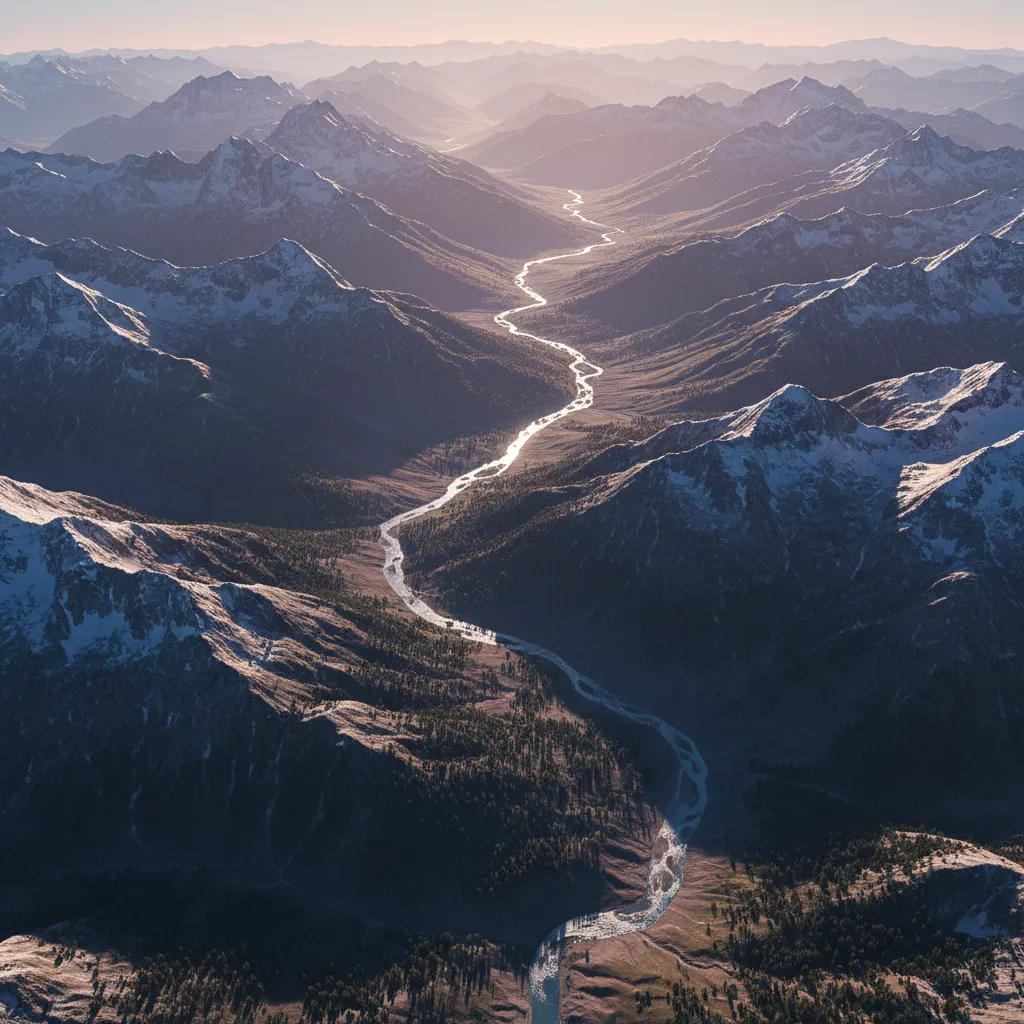 large digital terrain landscape used to represent terrain creation software workflows