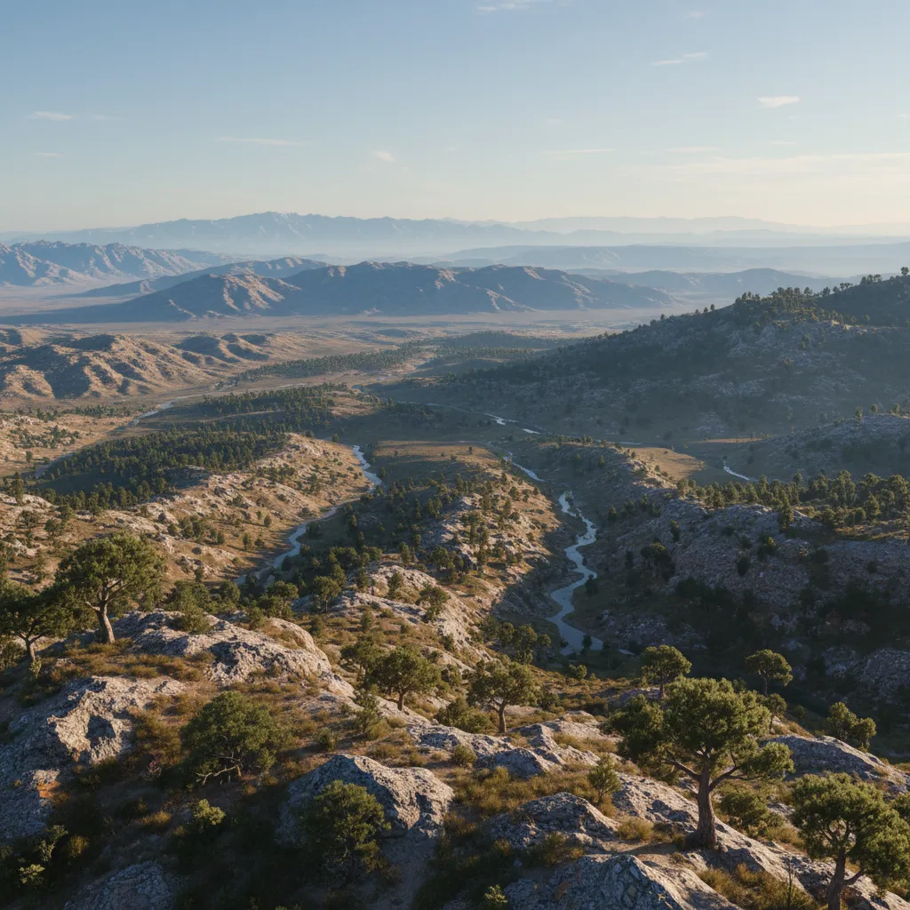 Large terrain landscape demonstrating level of detail system
