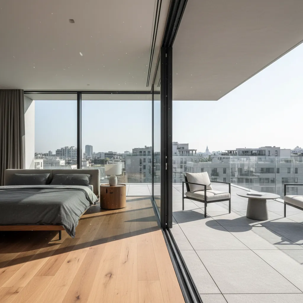 Dormitorio principal con acceso directo a terraza en segundo piso