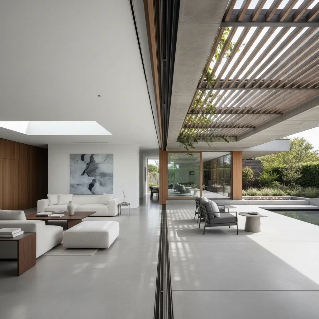 Diseño interior que se integra con terraza exterior
