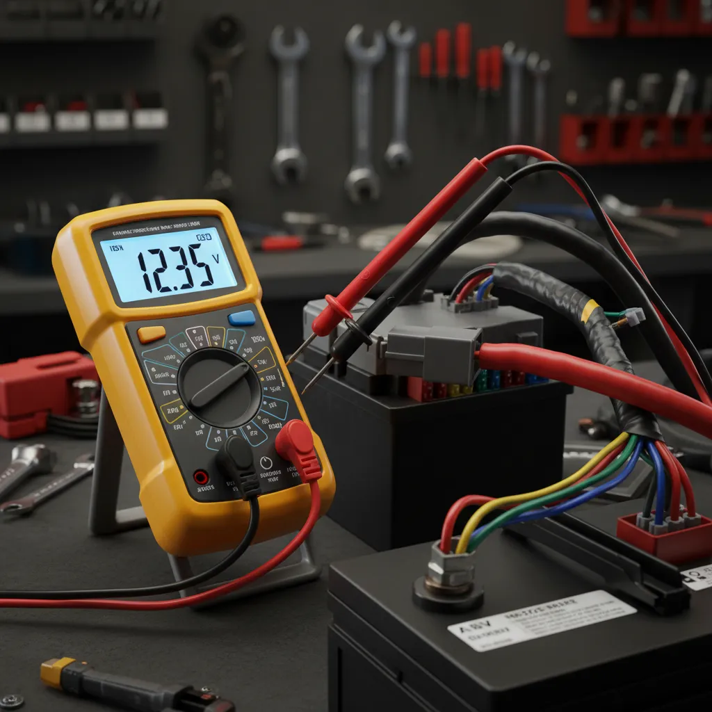 Using a multimeter to test voltage on 12V automotive wiring