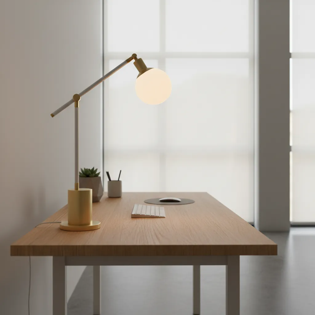 Smart bulb being tested in a different desk lamp to diagnose lighting issue