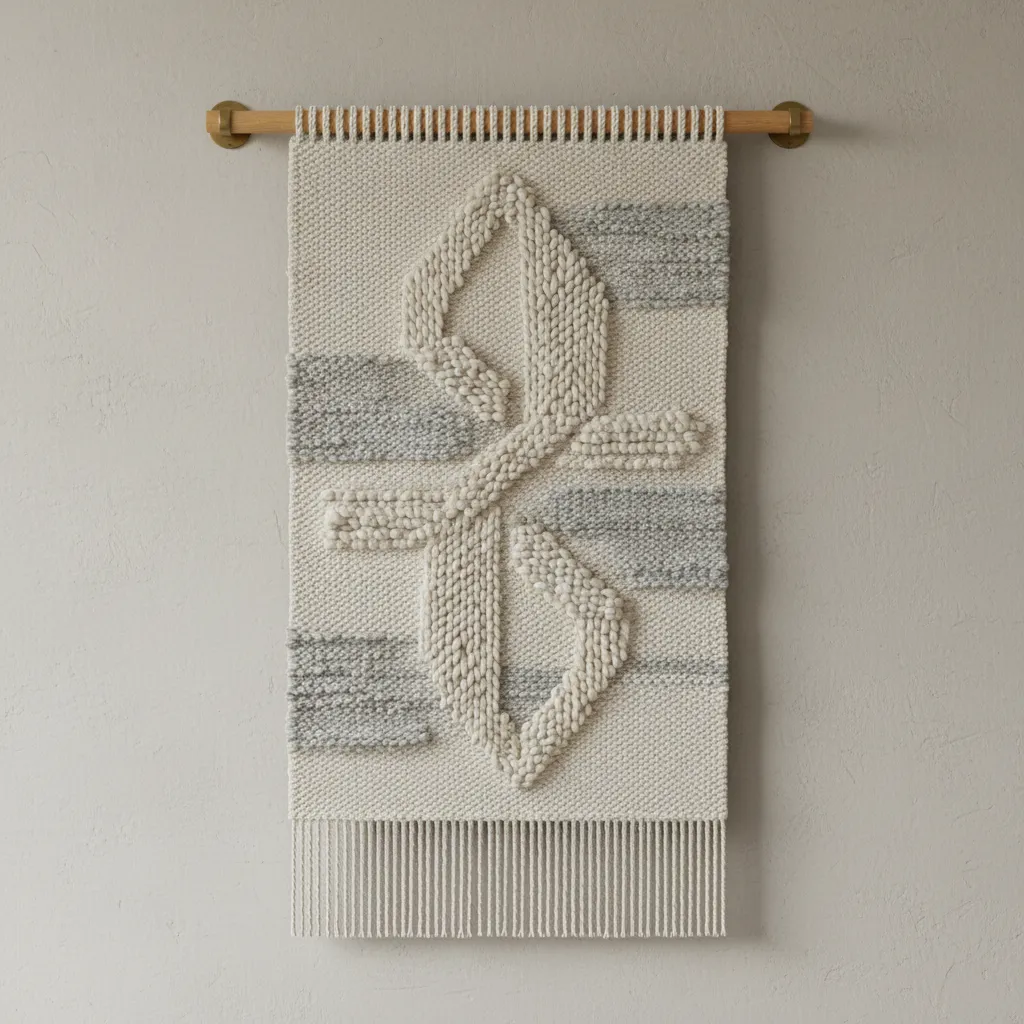 Proper rod support system used to hang a large textile wall hanging