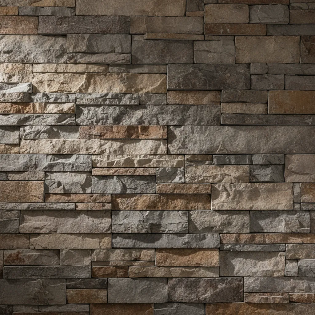 Detalle de textura de piedra natural en una pared interior