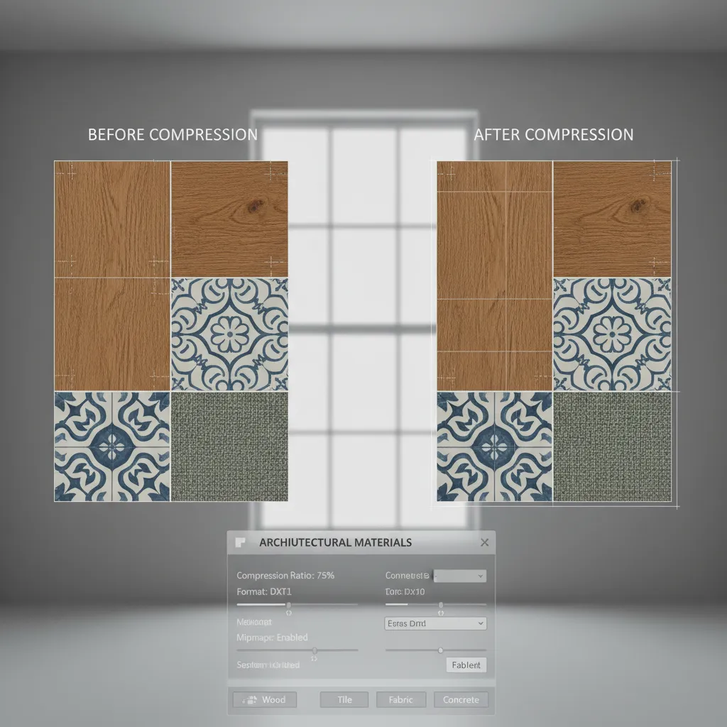 Example of compressed textures used in optimized 3D model materials