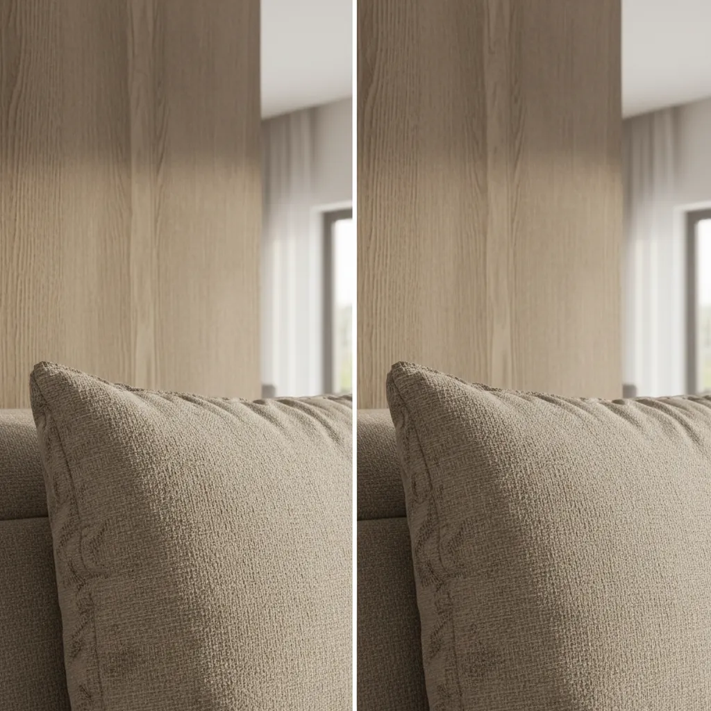 Comparison of low and high texture resolution in architectural rendering