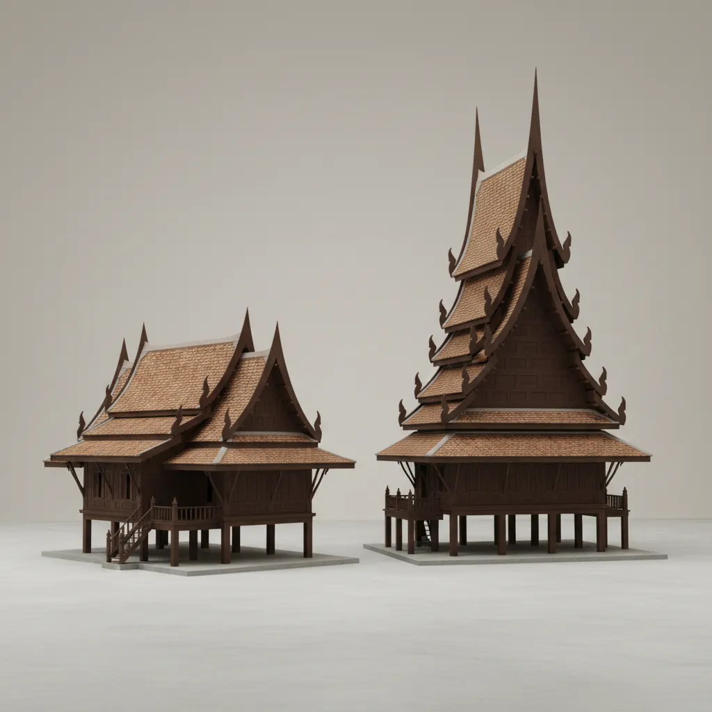 comparison of Thai roof house proportions