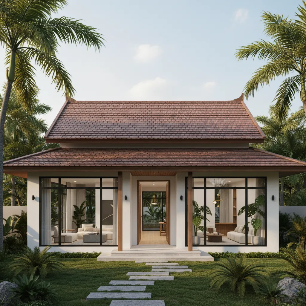 Mẫu thiết kế nhà mái thái 1 tầng đẹp, hiện đại và dễ xây