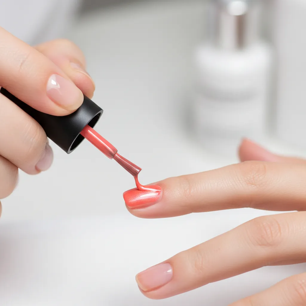 thin layers of nail polish applied for durable manicure