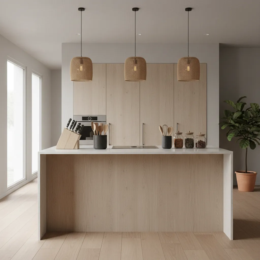 carefully selected kitchen gift tools arranged on kitchen island