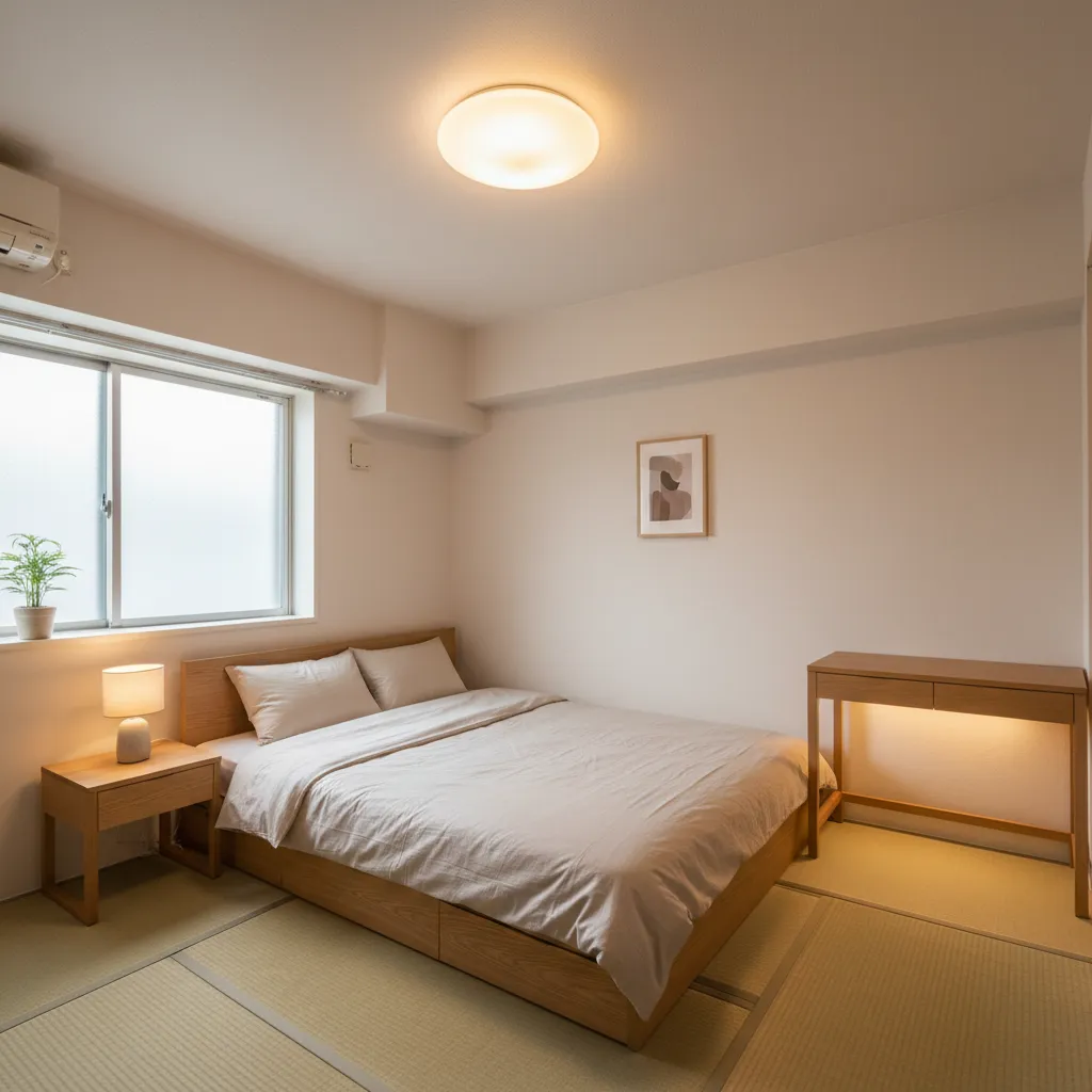 6畳の照明は「3点の粒」で奥行きを作る（東京小戸型＋収納技巧）