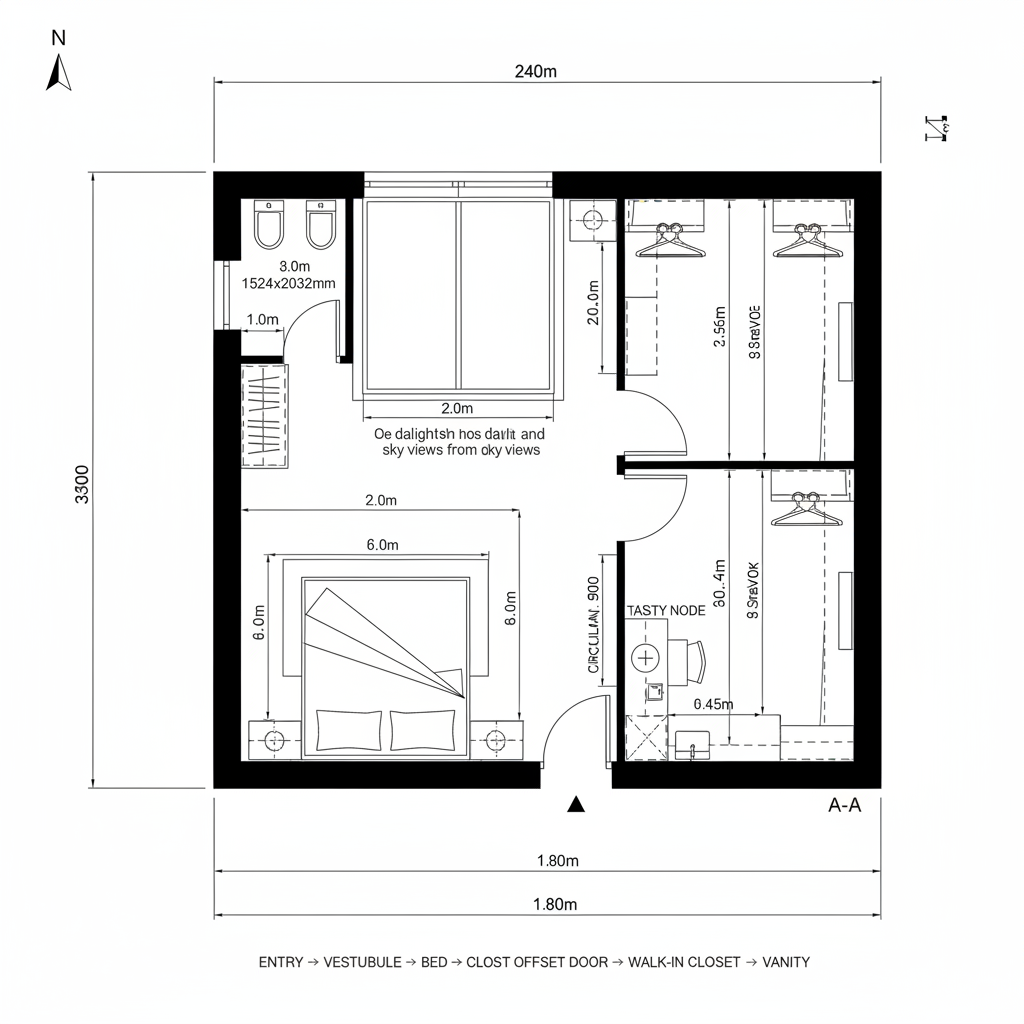 Loop Bed File Design Bedroom Floor Plan with Walk-In Closet — Future Interface Design