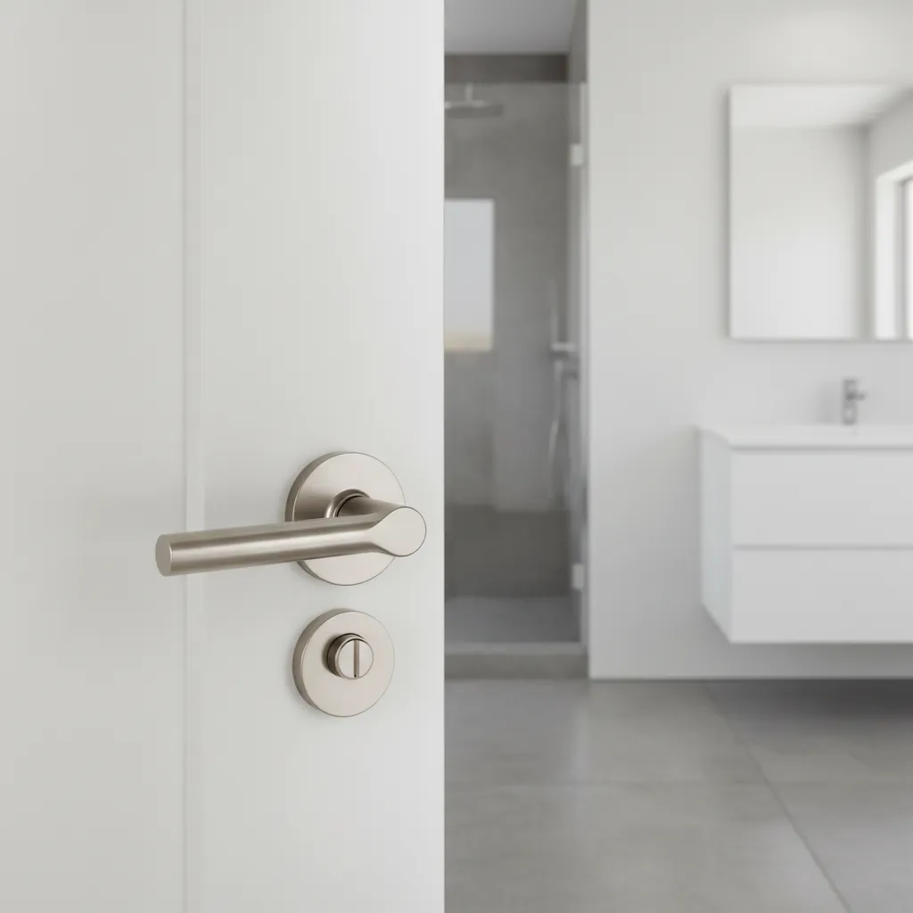 thumb turn bathroom privacy lock lever on interior door