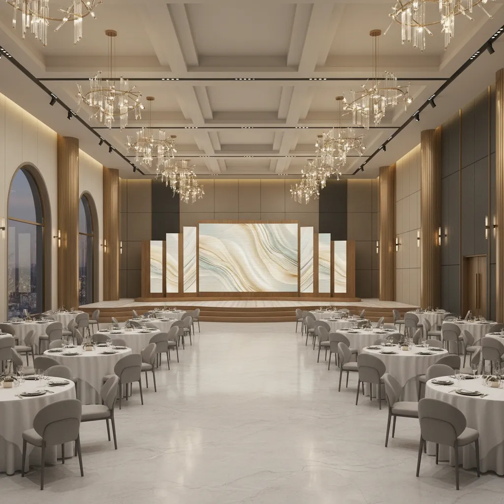 modern tier 2 city wedding banquet hall with flexible decor layout