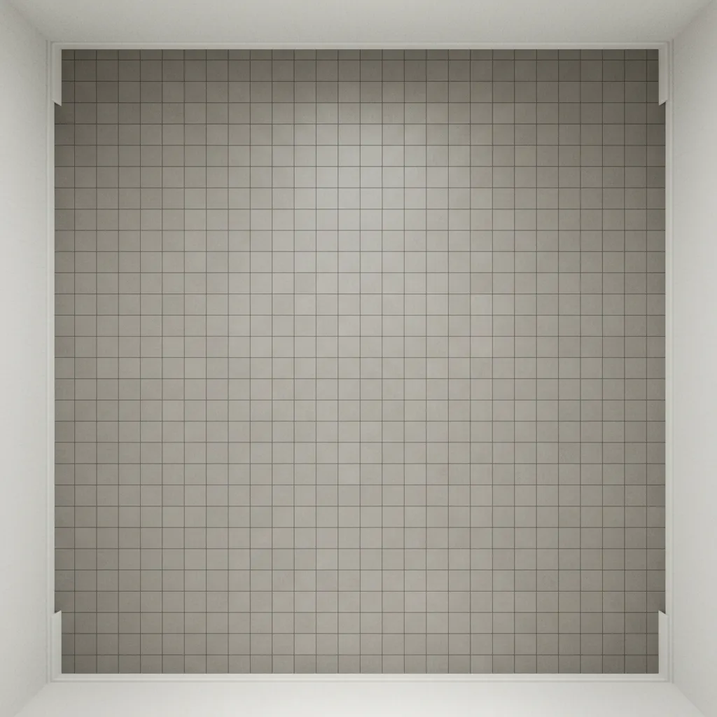 floor tile grid layout visualization showing balanced tile cuts near walls