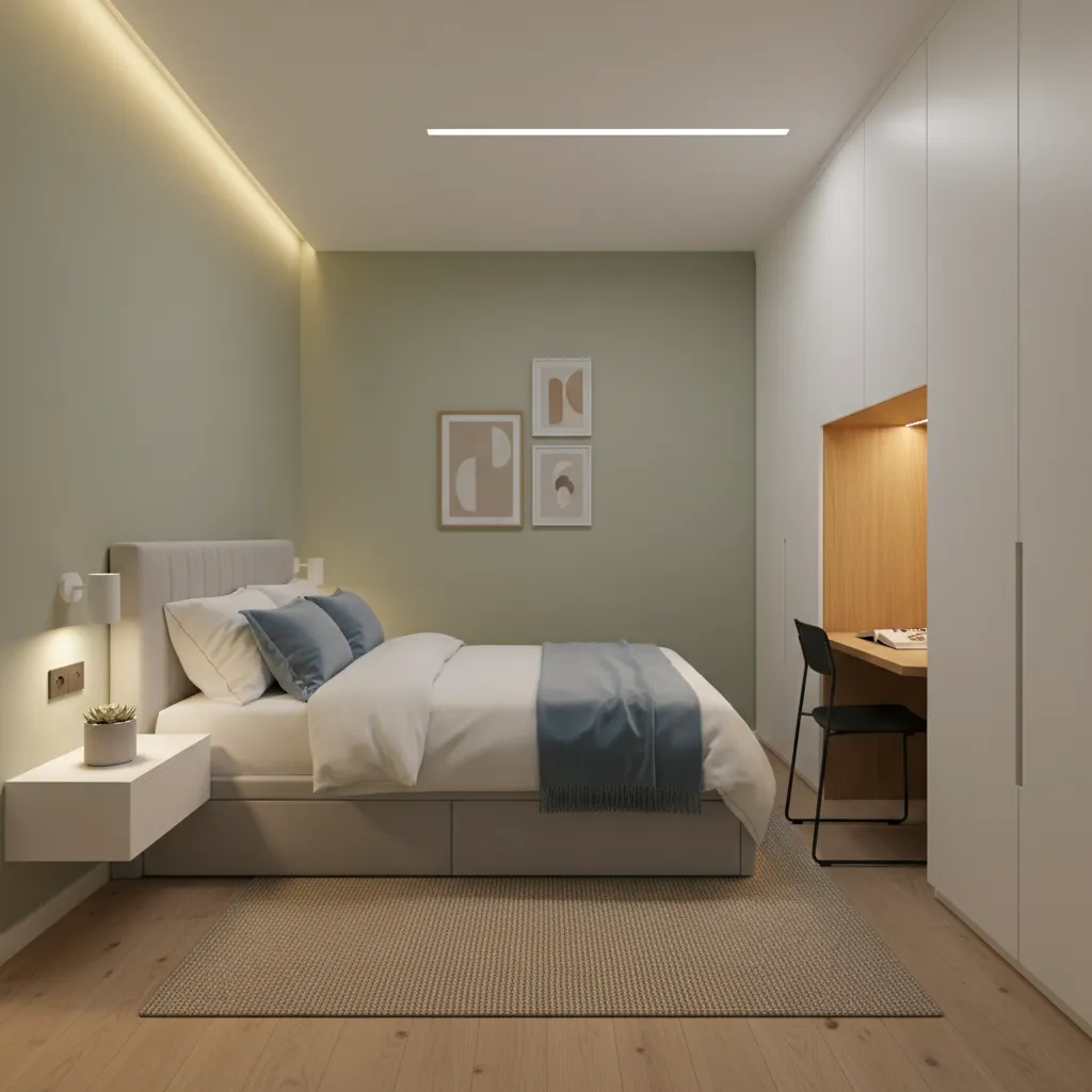 Contoh kamar tidur kecil pada rumah tipe 36