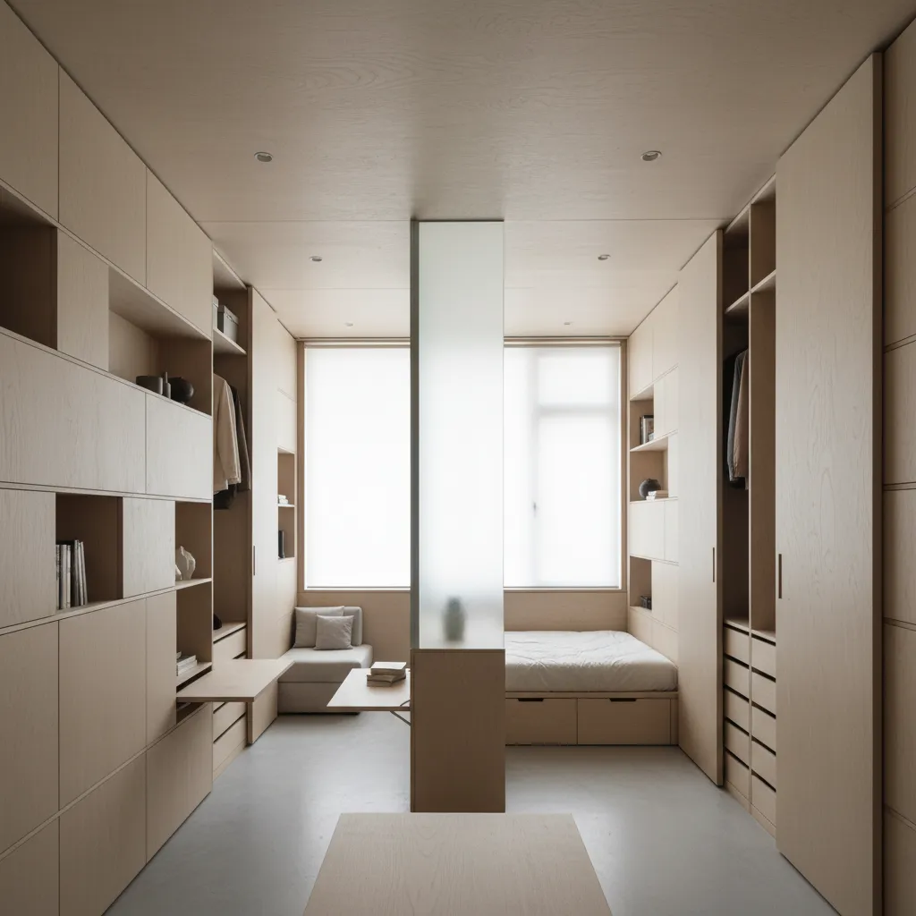 6 False Wall Strategies for Tiny Homes: Practical space optimization ideas using false walls to add storage, define zones, and make tiny homes feel larger