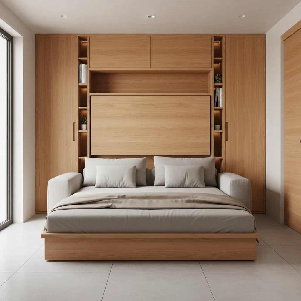 Convertible furniture inside a small tiny home living space