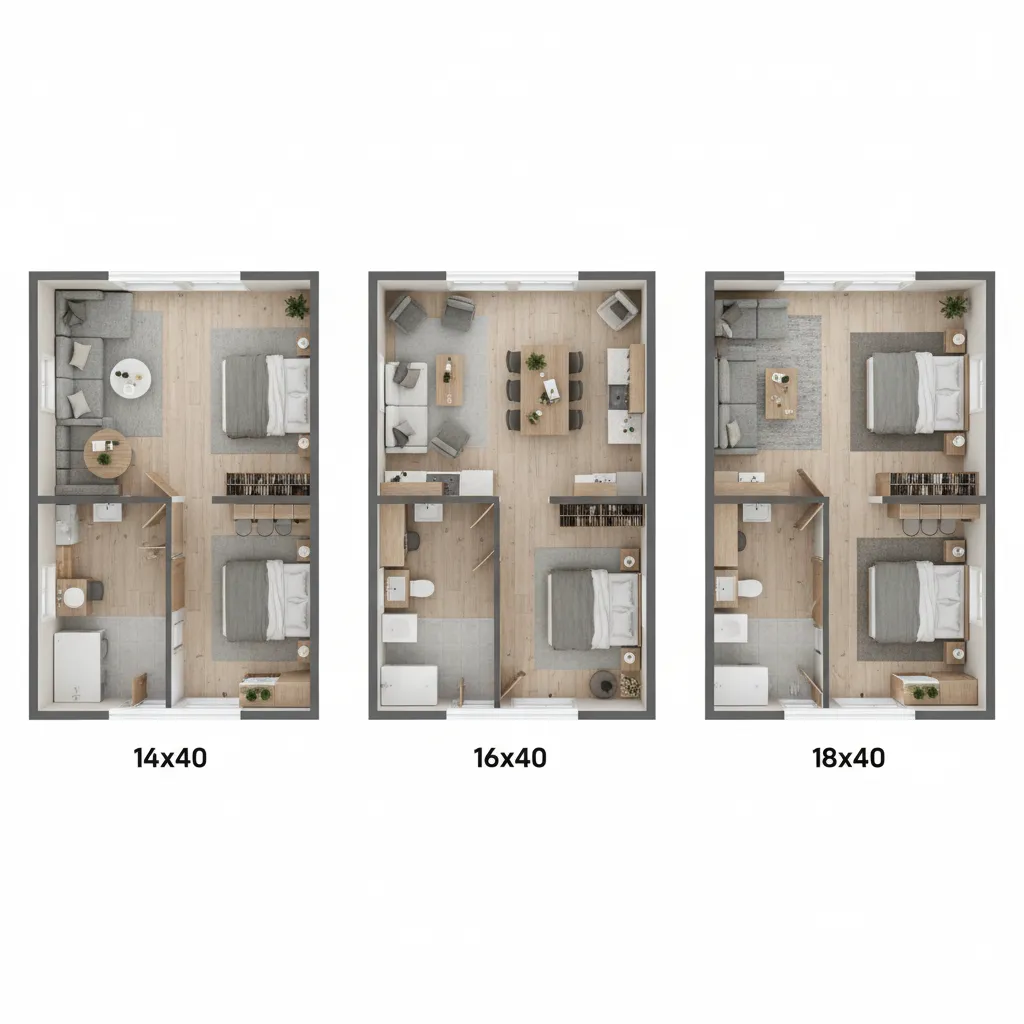 16x40 Tiny House Floor Plan vs 14x40 and 18x40 Layouts: Space Trade-Off Comparison