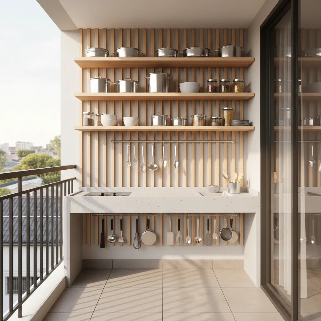 How to Optimize Storage in a Tiny Kitchen Balcony