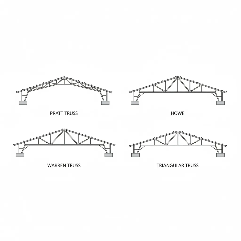 Comparación visual de diferentes tipos de cerchas metálicas
