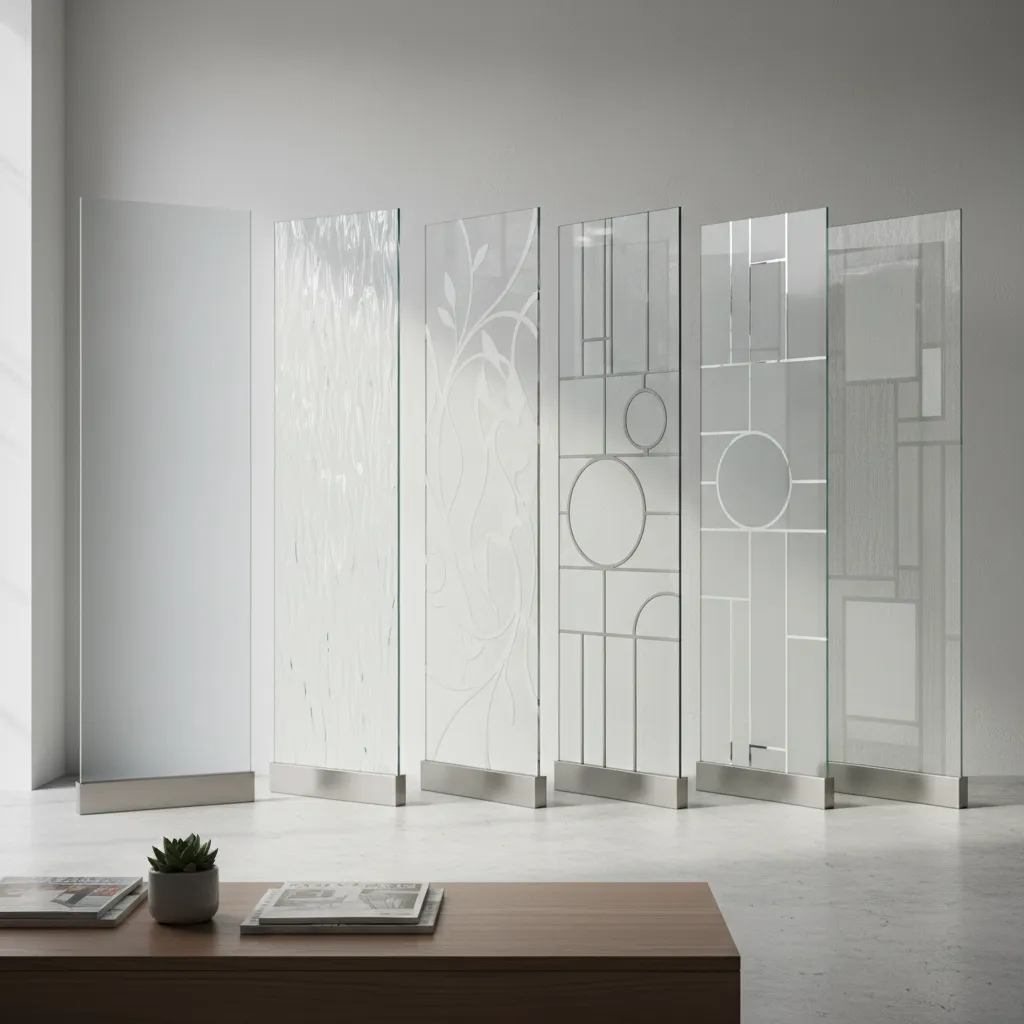 Diferentes tipos de vidrio decorativo para puertas interiores