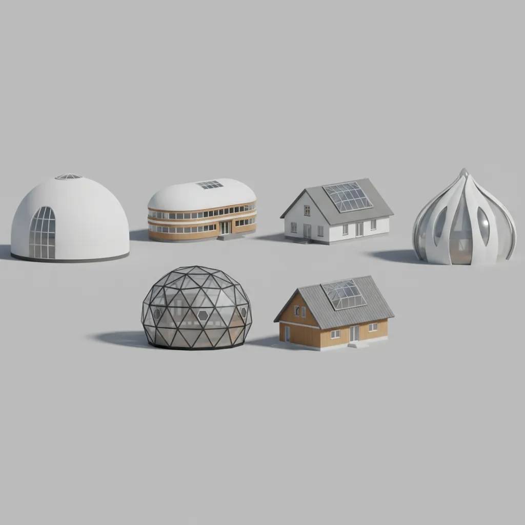 Comparación de diferentes tipos de cúpulas arquitectónicas residenciales
