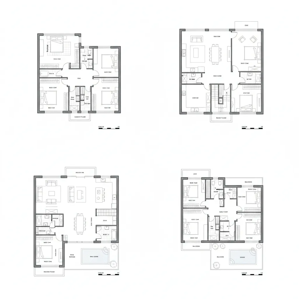 comparación de diferentes tipos de planos de casas