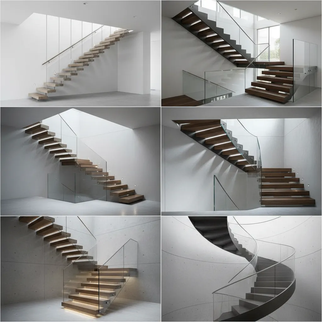 Diferentes tipos de escaleras interiores en diseño residencial