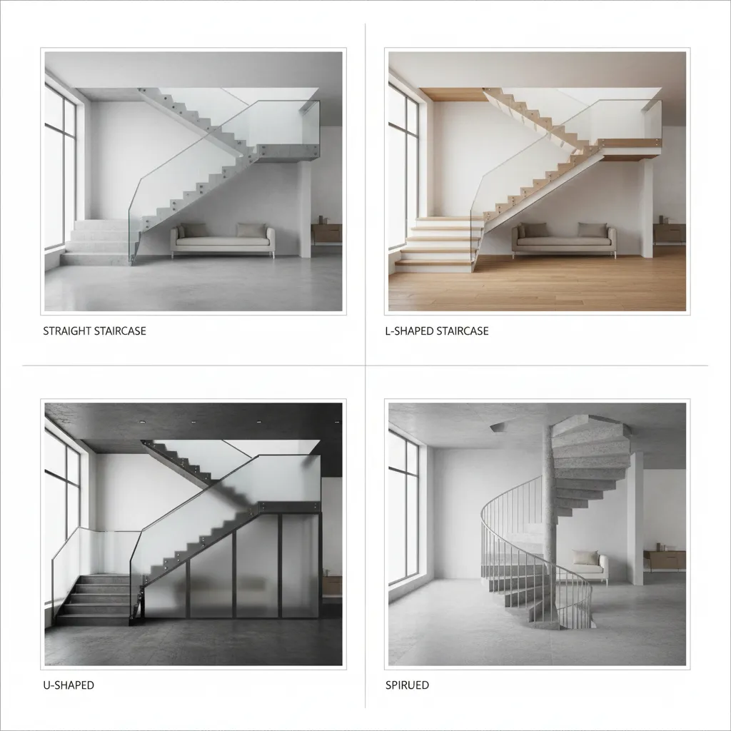 Comparación de diferentes tipos de escaleras interiores en viviendas